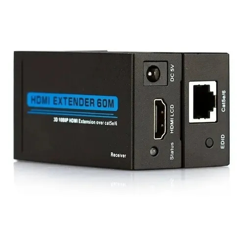 Extensor HDMI 60 Metros RJ45 Cat5 Cat6 3D 1080p Plug and Play Bivolt - foto 4