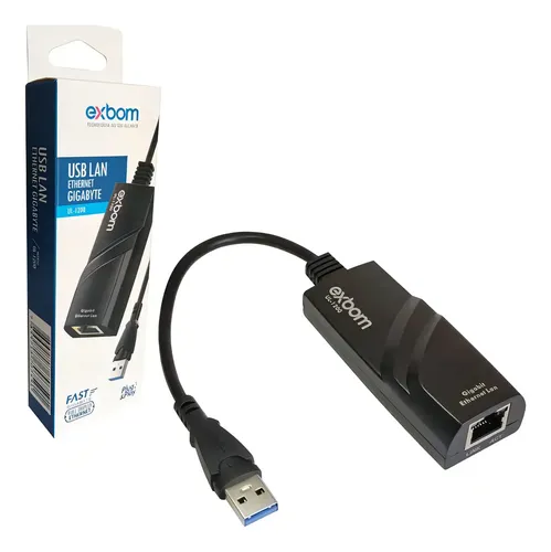Adaptador de Rede USB 3.0 para RJ45 Gigabit EXBOM UL-1200 10/100/1000Mbps Plug and Play - foto 3