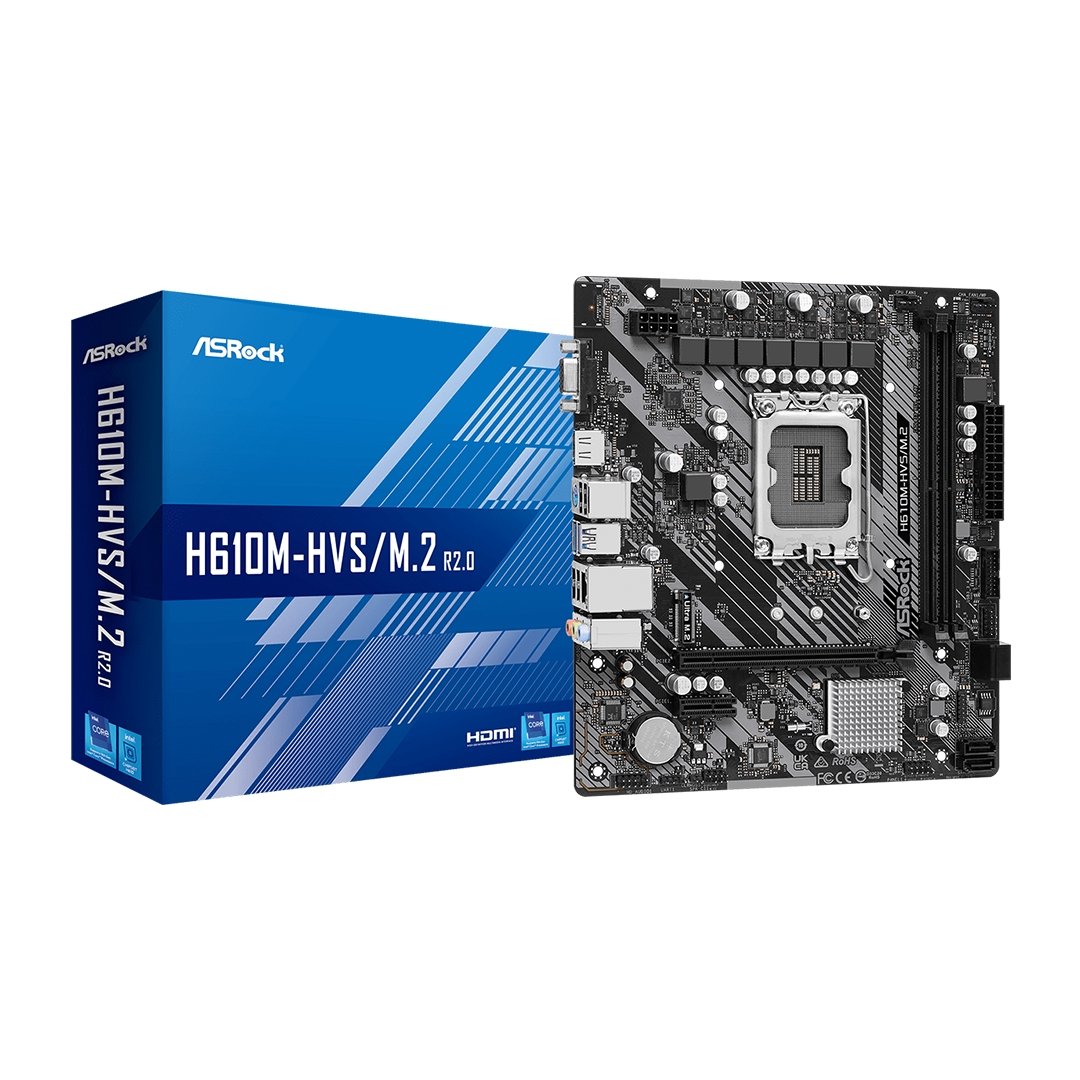 Placa-Mãe LGA1700 H610 ASROCK H610M-HVS DDR4 3200MHz 64GB M.2 NVMe Rede Gigabit VGA HDMI mATX - foto 3