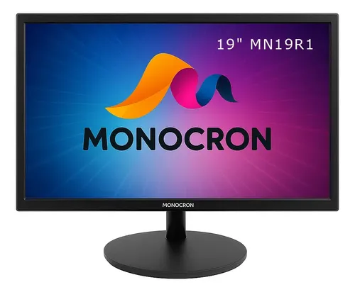 Monitor MONOCRON 19pol MN19R1 1440x900 TN 75Hz HDMI VGA Preto - foto 3
