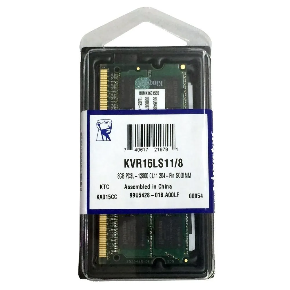 Memória RAM DDR3L 8GB 1600MHz Notebook KINGSTON KVR16LS11/8
