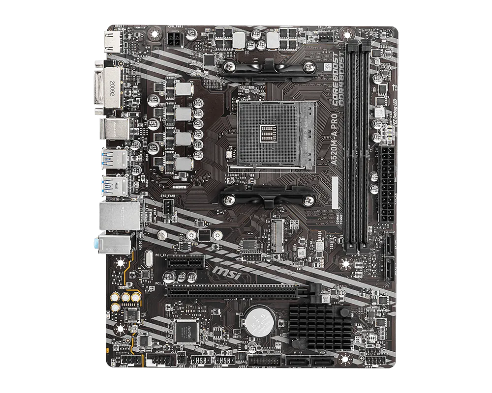 Placa-Mãe AM4 A520M-A PRO MSI DDR4 NVMe mATX