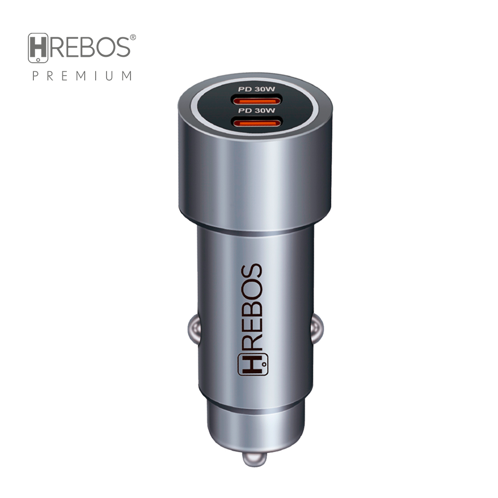 Carregador Veicular HREBOS 60W USB-C PD com Cabo Lightning 1m Preto CRV-203CI - foto 5