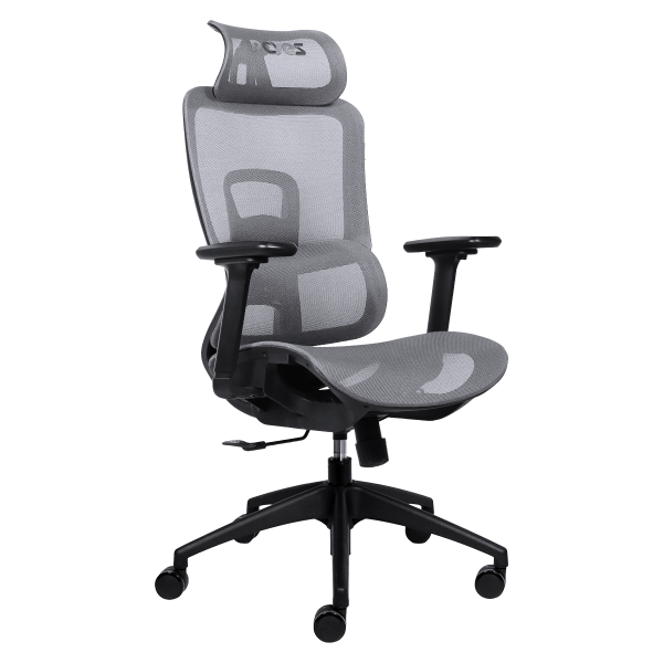 Cadeira Gamer PCYES MS5 Mesh Ergonômica 150kg Apoio Braço 3D Encosto Regulável Cinza