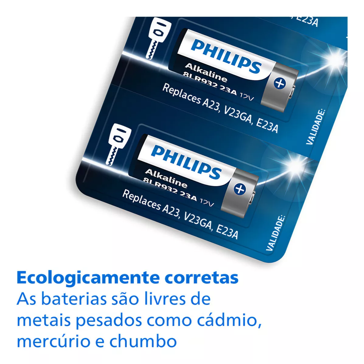 Bateria Alcalina PHILIPS 12V A23 LR23 55mAh Unidade - foto 2