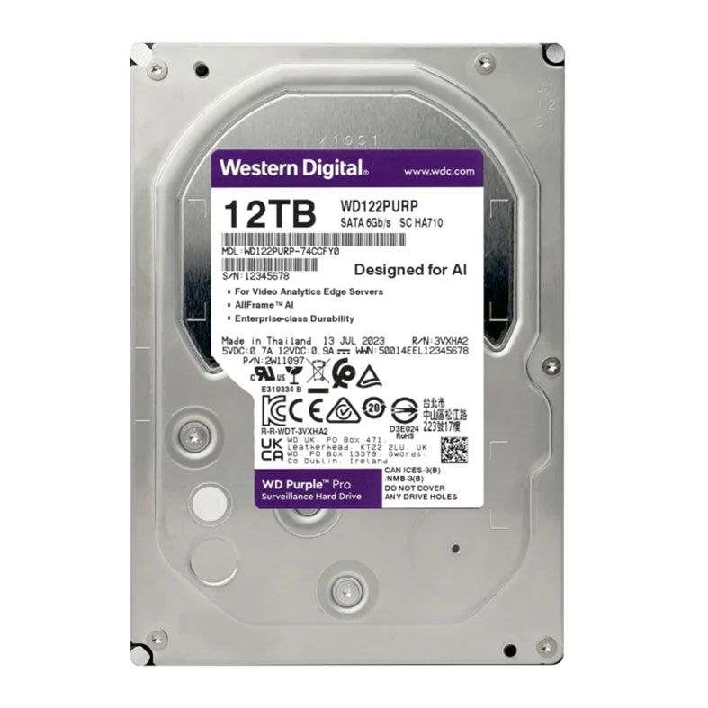 HD Interno WESTERN DIGITAL Purple Pro 12TB 3.5pol SATA3 7200RPM 512MB CMR para Vigilância WD122PURP - foto 2