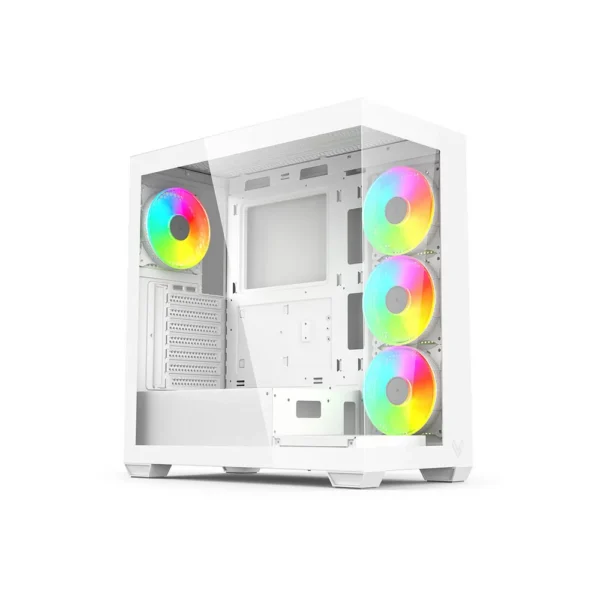 Gabinete Gamer HI LEVEL LV510WH Aquário Mid Tower Branco 4 Fans ARGB Vidro ATX/mATX/ITX USB 3.0 Sem Fonte
