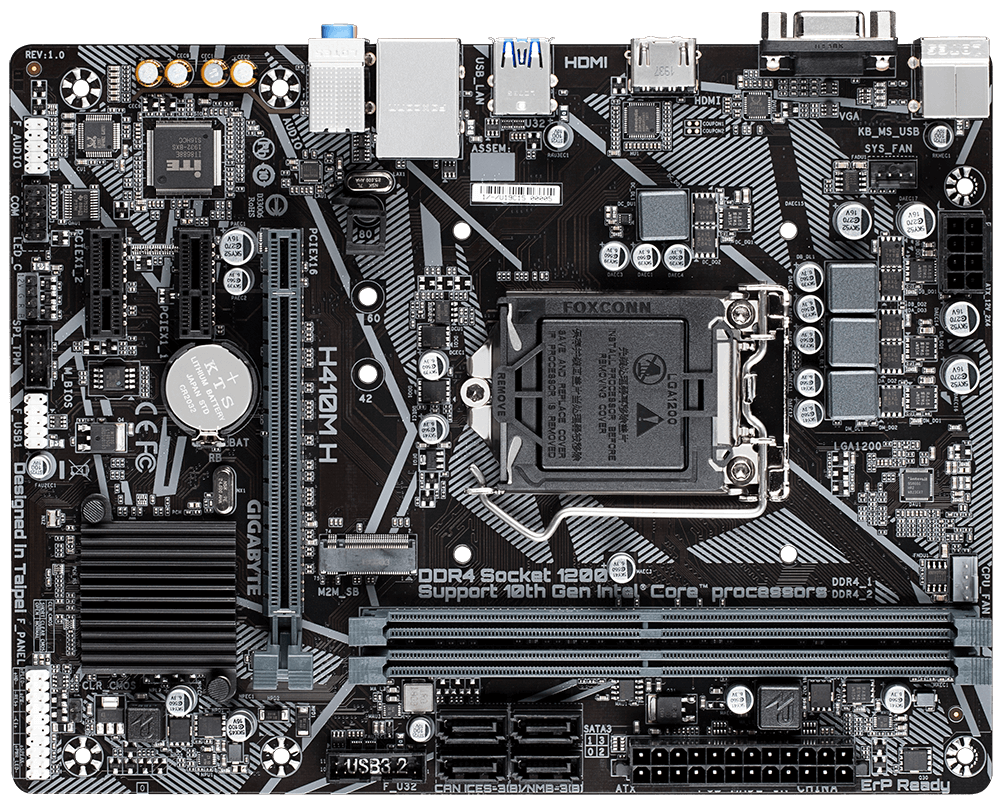 Placa-Mãe LGA1200 H410 GIGABYTE H410M H V3 DDR4 mATX - foto 3