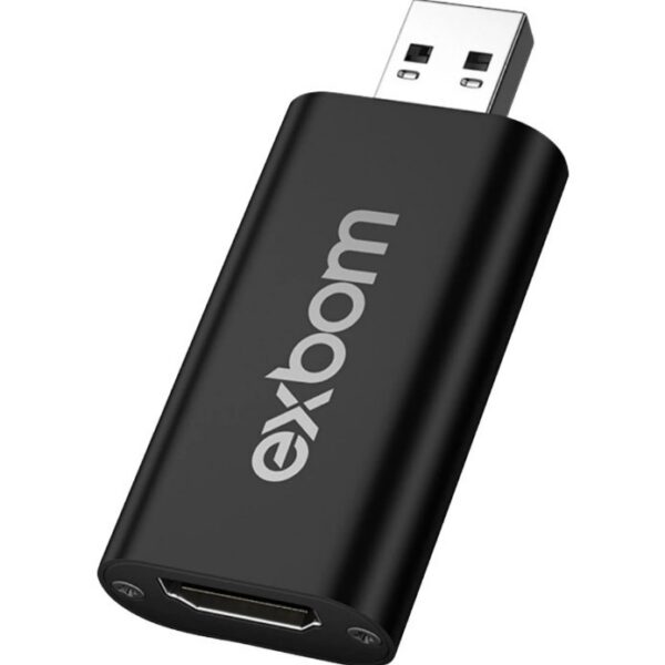 Placa de Captura HDMI para USB 2.0 EXBOM CV-U2C70 4K 1080p 60Hz Plug and Play