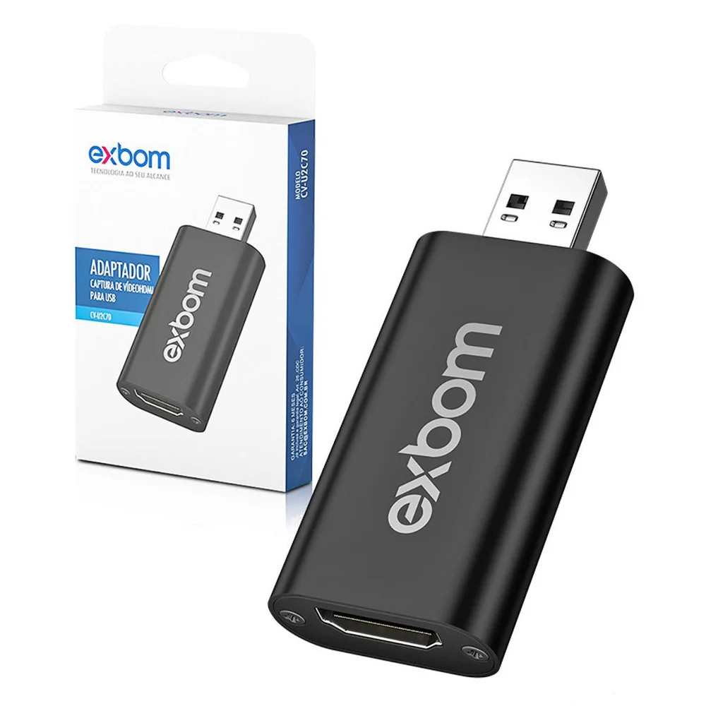 Placa de Captura HDMI para USB 2.0 EXBOM CV-U2C70 4K 1080p 60Hz Plug and Play - foto 3