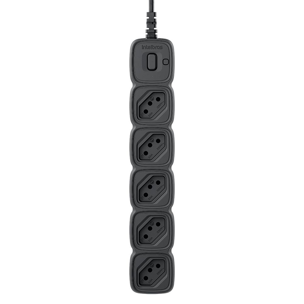 Protetor de Surtos INTELBRAS EPE 2005+ 5 Tomadas 10A Cabo 3m Preto Bivolt