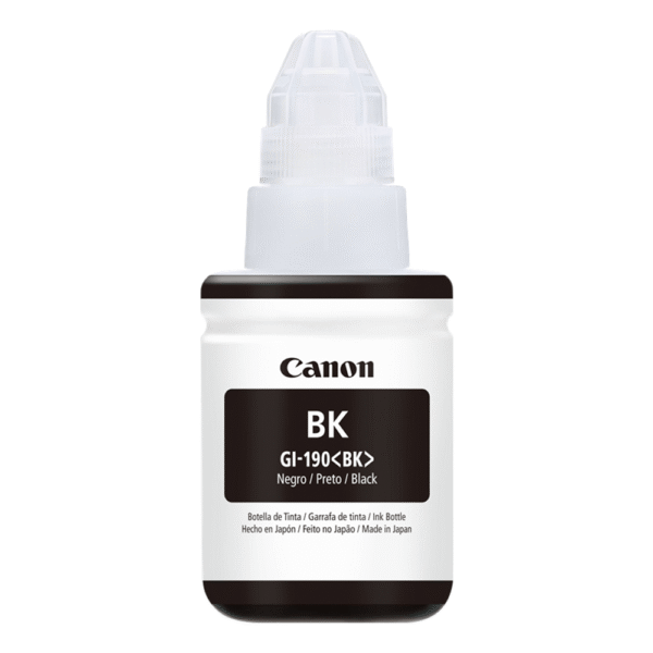 Refil de Tinta CANON GI-190BK Preto Pigmentado 135ml 6000 Páginas