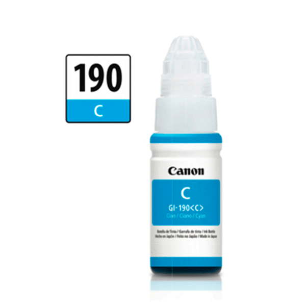 Refil de Tinta CANON GI-190 C Ciano 70ml 7.000 Páginas