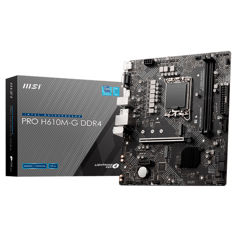 Placa-Mãe LGA1700 H610 MSI PRO H610M-G DDR4 mATX