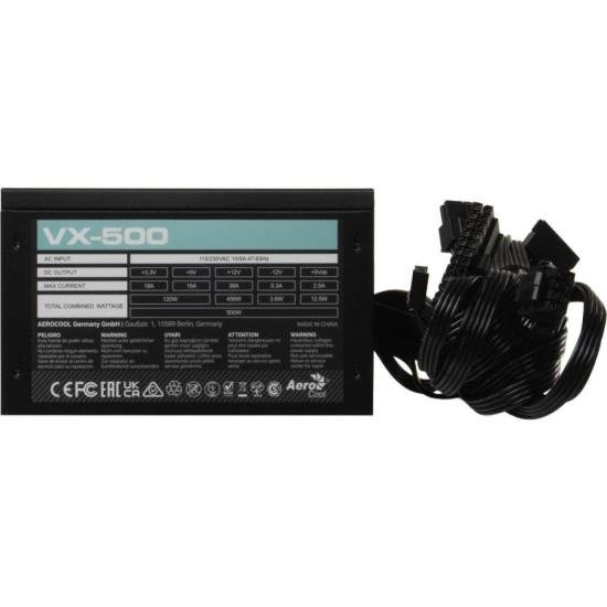 Fonte AEROCOOL VX-500 500W 80Plus Bronze PFC Ativo