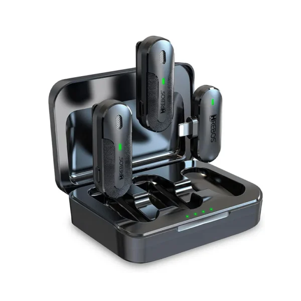 Microfone de Lapela Sem Fio Duplo HREBOS IF-207 Clip Voice S Pro Lightning