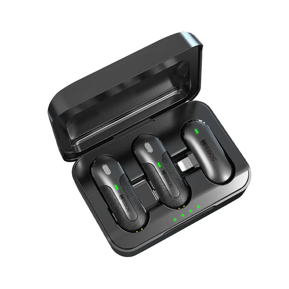 Microfone de Lapela Sem Fio Duplo HREBOS IF-207 Clip Voice S Pro Lightning - foto 3