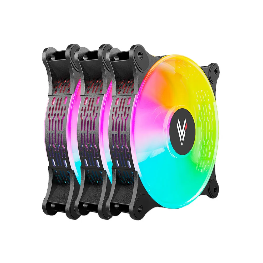 Kit 3 Fans HILEVEL Lite ARGB 120mm 1200RPM Preto com Controladora
