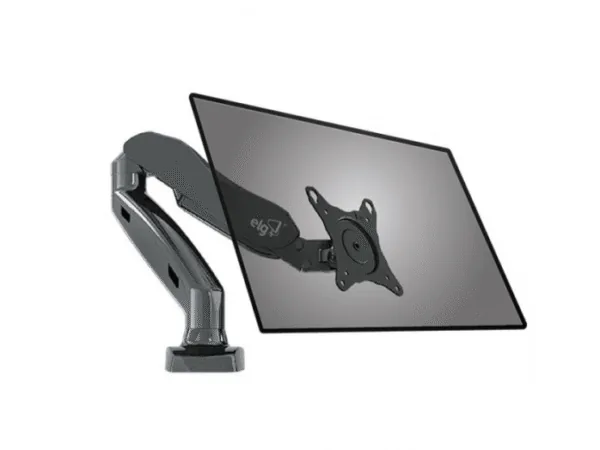 Suporte de Mesa para Monitor ELG F80N Pistão a Gás Articulado VESA 75/100mm 17-35pol até 9kg Preto