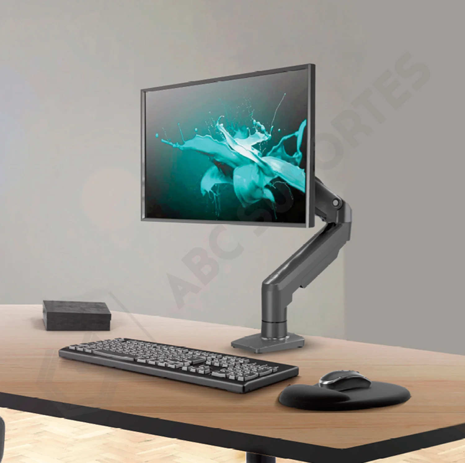 Suporte de Mesa para Monitor ELG F80N Pistão a Gás Articulado VESA 75/100mm 17-35pol até 9kg Preto - foto 4