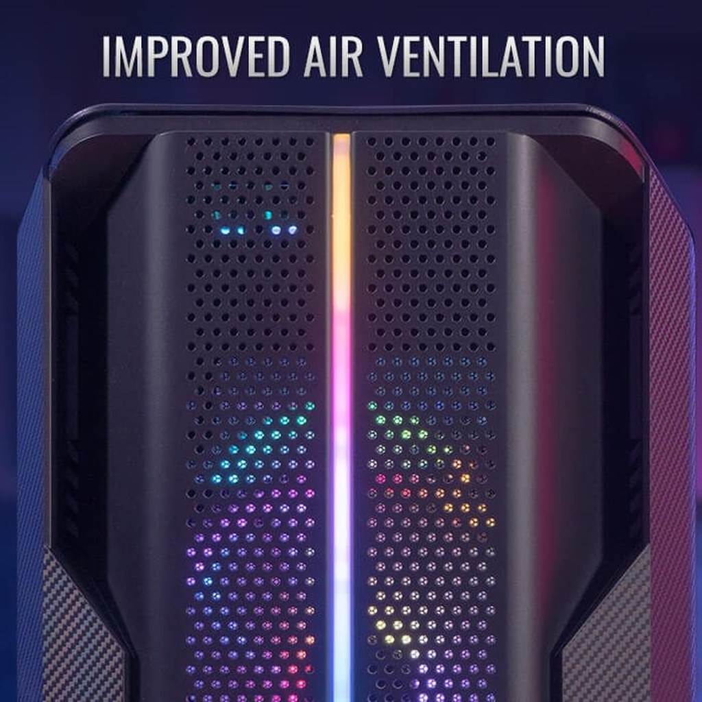 Gabinete Gamer Mid Tower ATX AEROCOOL Splinter Duo 3 Fans ARGB Vidro Preto - foto 4