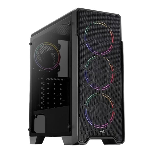 Gabinete Gamer Mid Tower ATX AEROCOOL Ore Saturn FRGB 3 Fans Preto