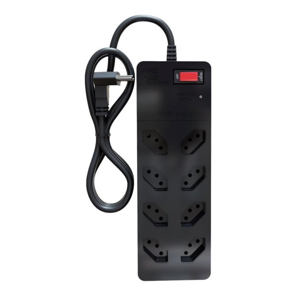 Filtro de Linha com DPS 8 Tomadas 10A Clamper iClamper Energia 8 Cabo 1,3m Preto