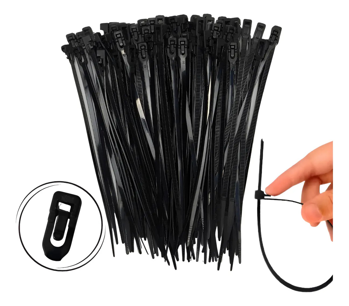 Abraçadeira Nylon 3.6x150mm STORM Preta Pacote com 100 - foto 2