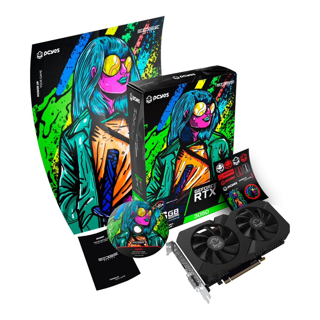 Placa de Vídeo RTX 3050 6GB GDDR6 96 bits PCYES Projeto Edge Preta PVRTX30506BLPE - foto 6