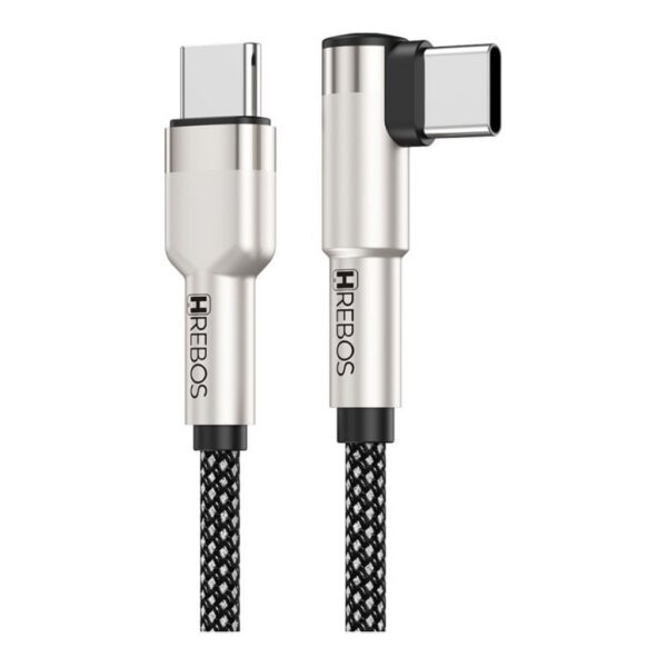 Cabo HREBOS USB-C/USB-C CB-378C 1m Preto