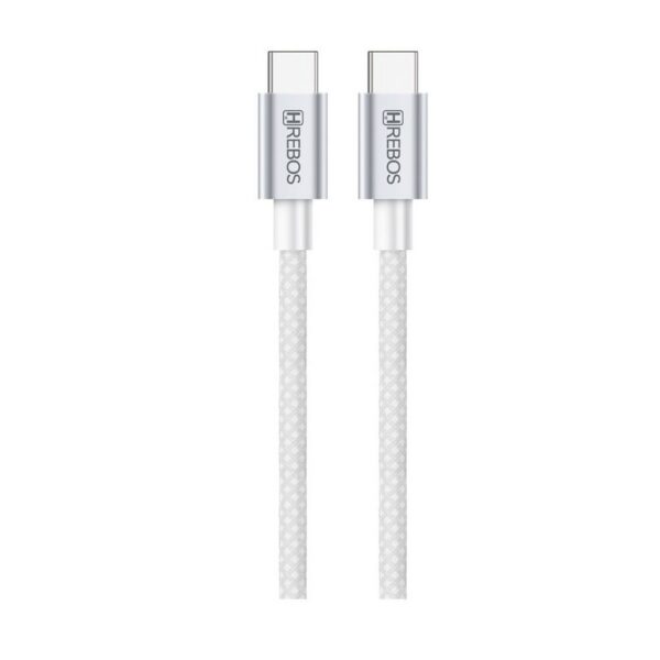 Cabo HREBOS USB-C/C CB-362C 100W 1m Branco