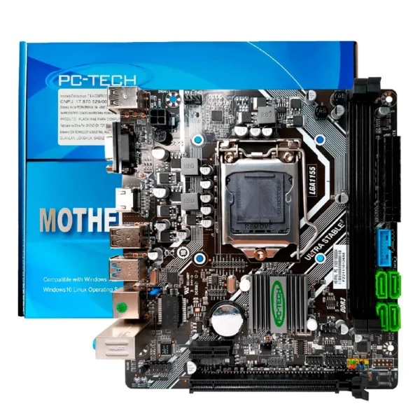 Placa-Mãe LGA1155 H61 PC-TECH H61DA DDR3 USB 3.0 mATX