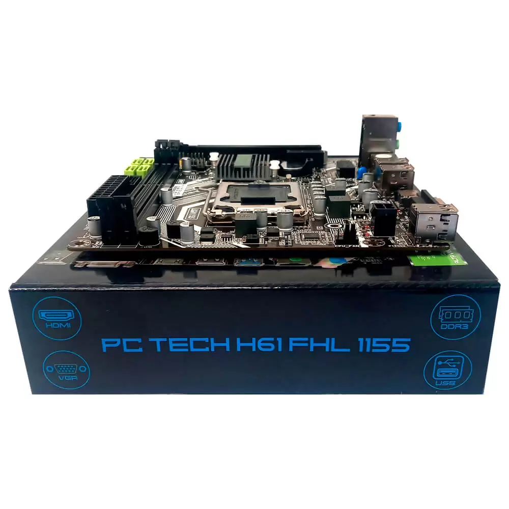Placa-Mãe LGA1155 H61 PC-TECH H61DA DDR3 USB 3.0 mATX - foto 3