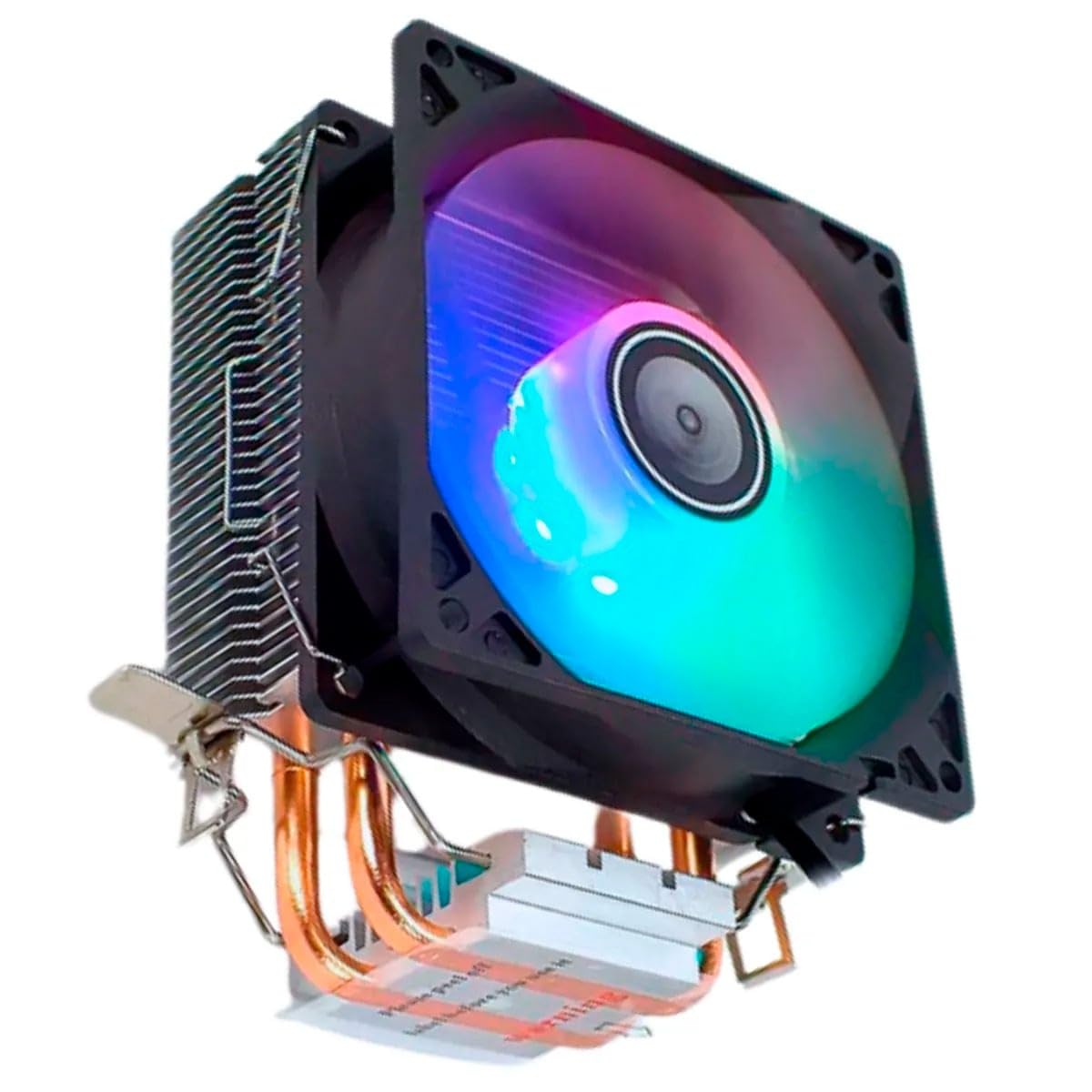 Cooler Gamer Intel/AMD LGA1700/1200/115X AM4 1900RPM BRAZIL PC CL-SA90R 92mm 100W 2 Heatpipes LED Rainbow Box - foto 2