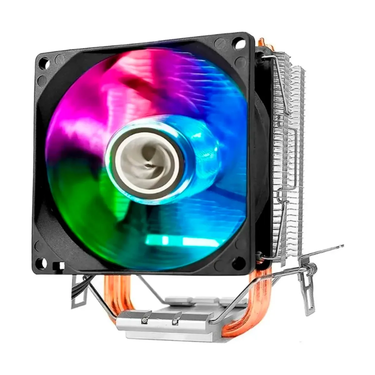 Cooler Gamer Intel/AMD LGA1700/1200/115X AM4 1900RPM BRAZIL PC CL-SA90R 92mm 100W 2 Heatpipes LED Rainbow Box - foto 3