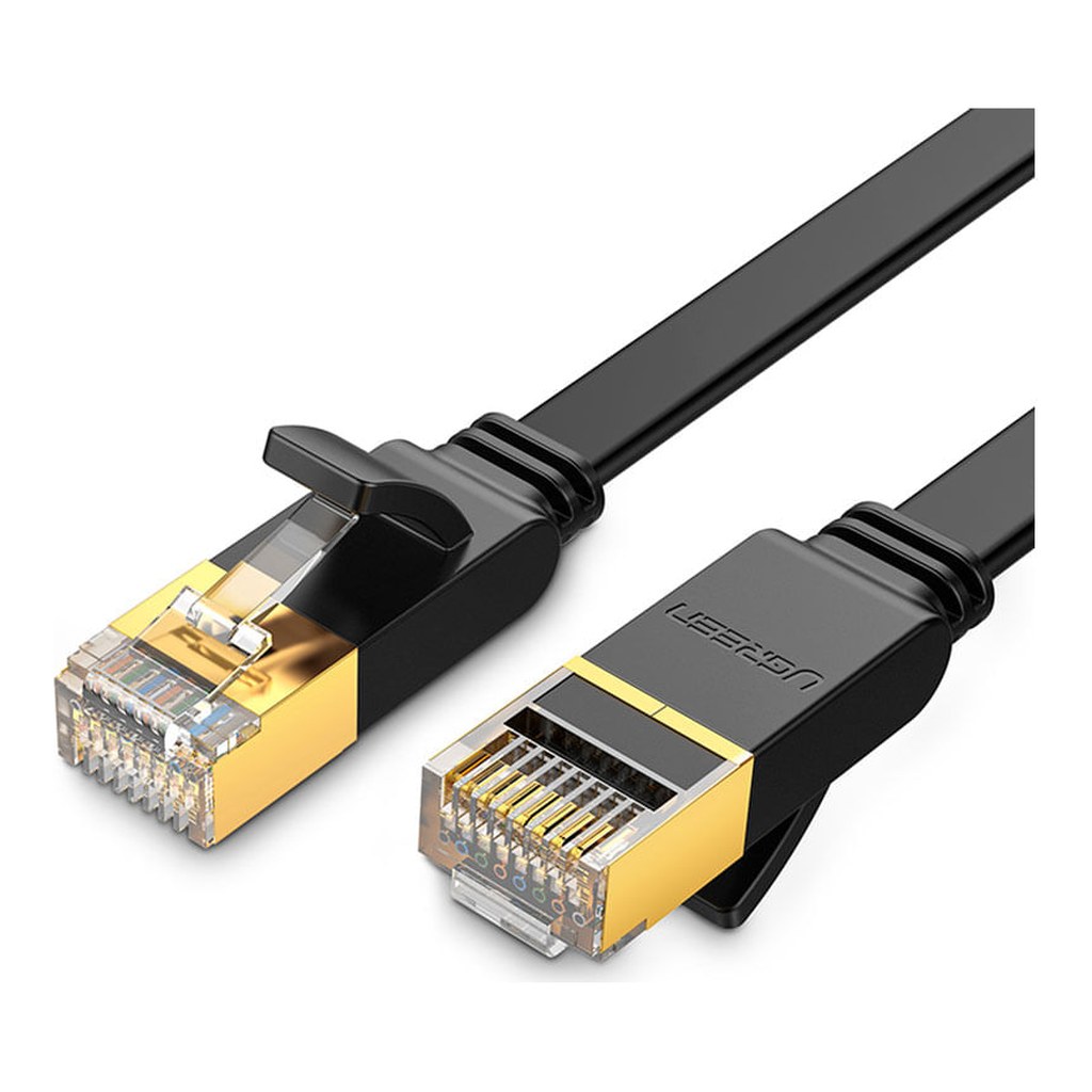 Cabo de Rede UGREEN NW106 CAT7 U/FTP Flat 2 Metros 10Gbps Preto